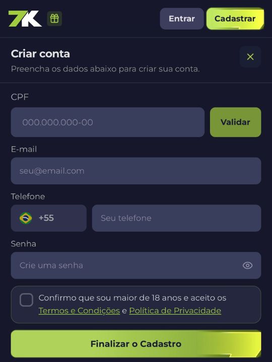 Bet7k cadastro